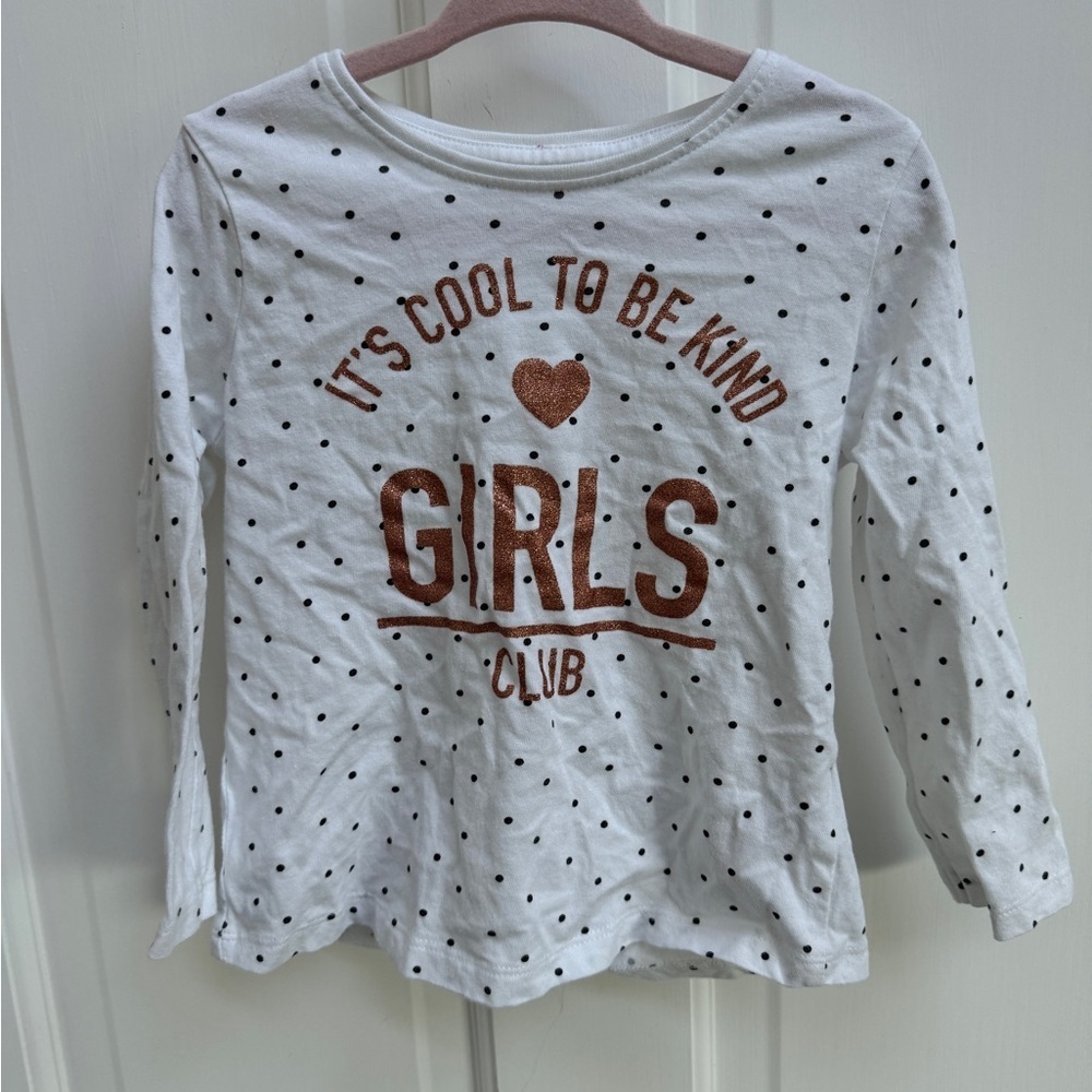 Primark 2-3 Year Girls White Polka Dot It’s Cool to Be Kind Girls Club